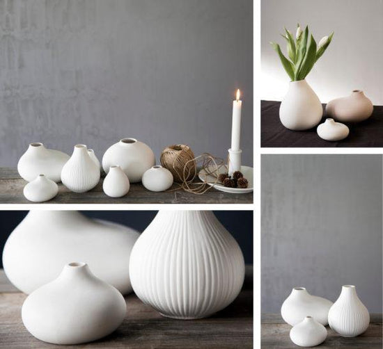 KällaSmall white low ceramic vase - Cucina-Laura
