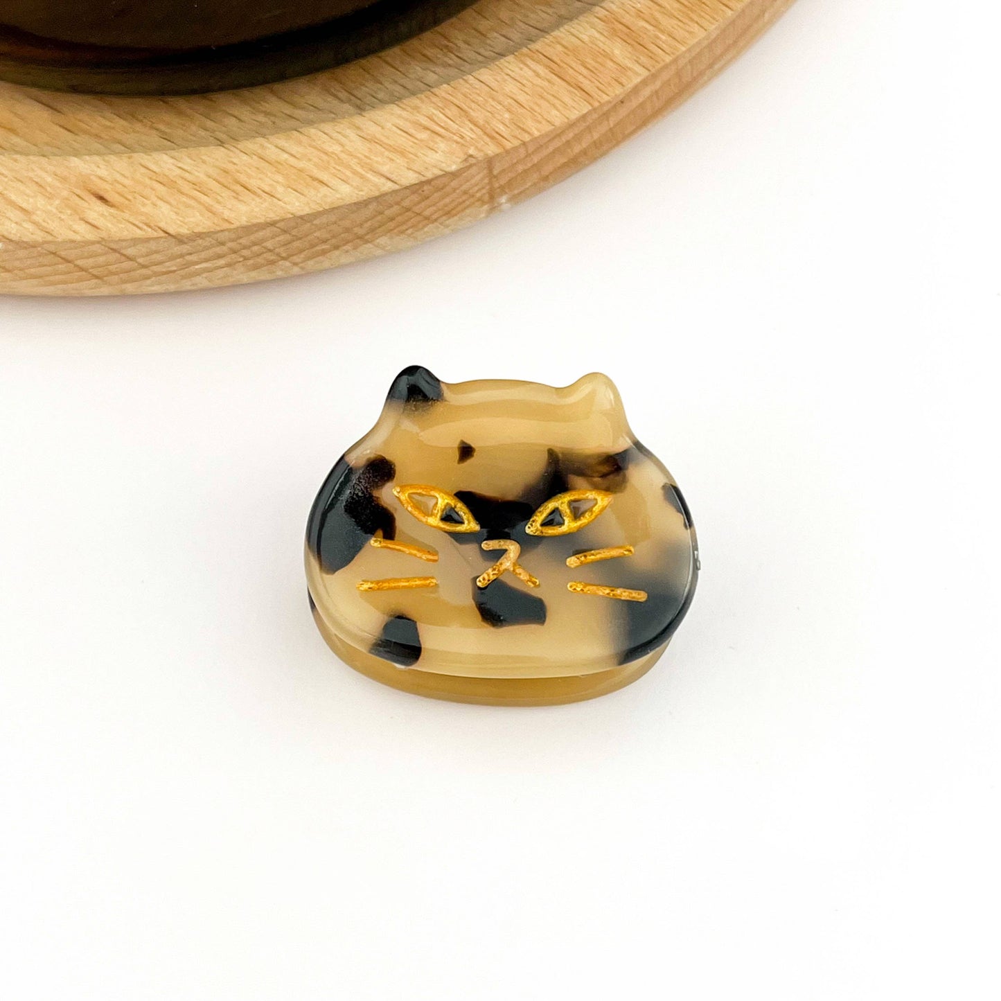 MINI Katze Haarklammer Braun