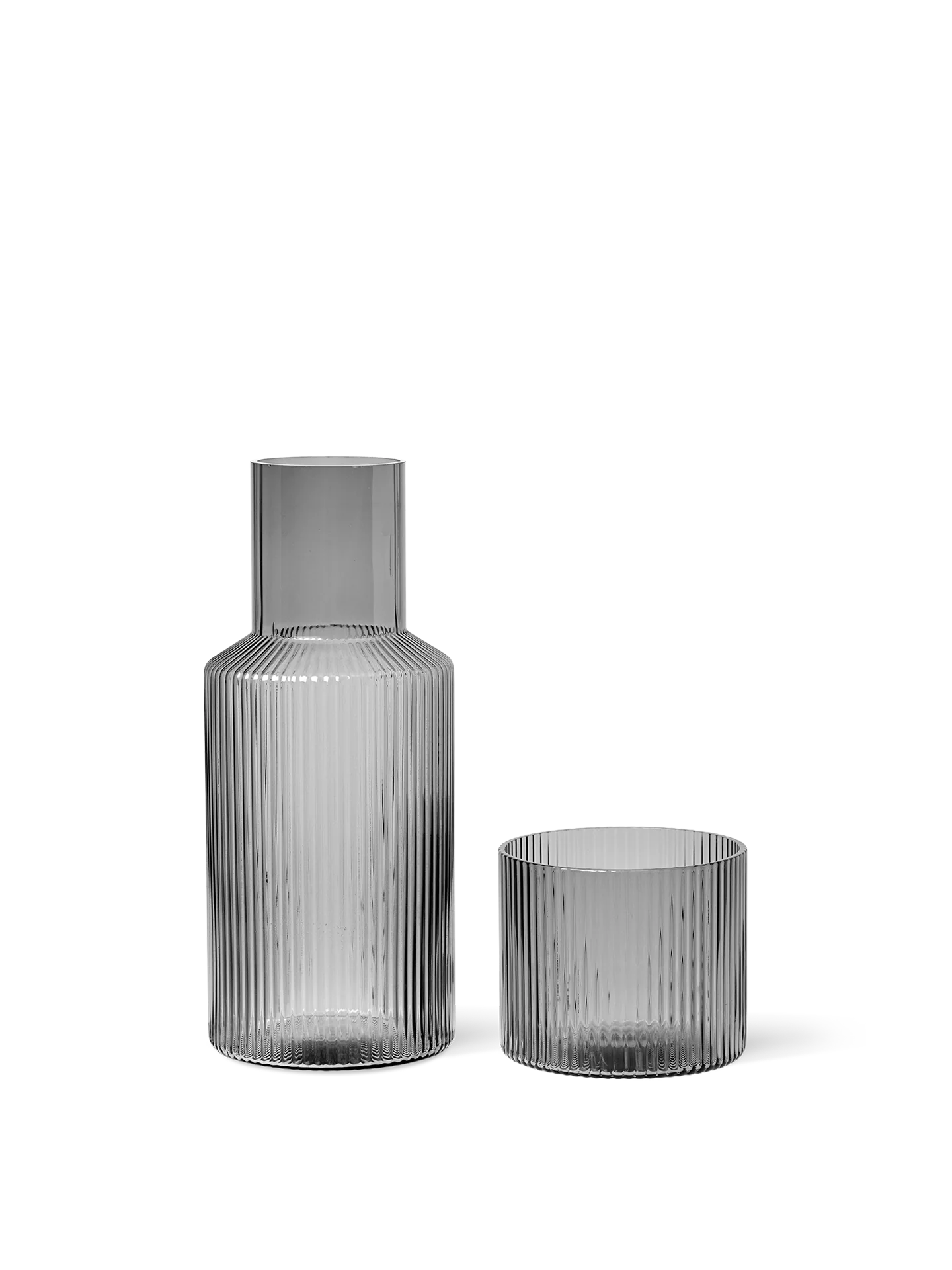 Ripple Carafe Set - Small Smoked Grey