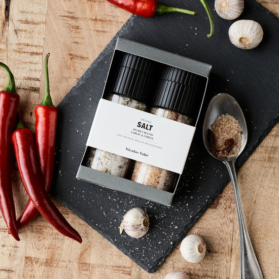 Geschenkbox, Nicolas Vahé Organic Secret blend & Salt, Garlic & Chilli
