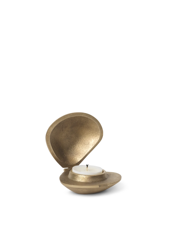 Clam Candle Holder Brass