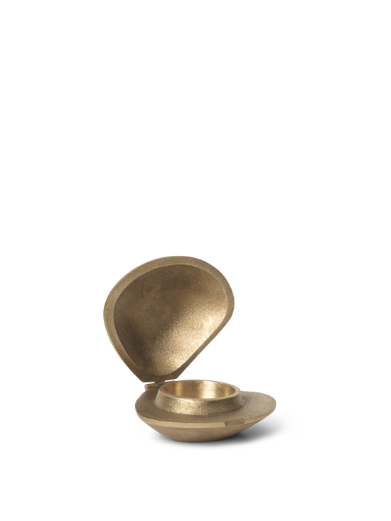 Clam Candle Holder Brass