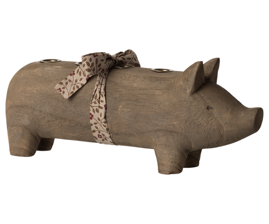 Kerzenständer SCHWEIN Advent Natur