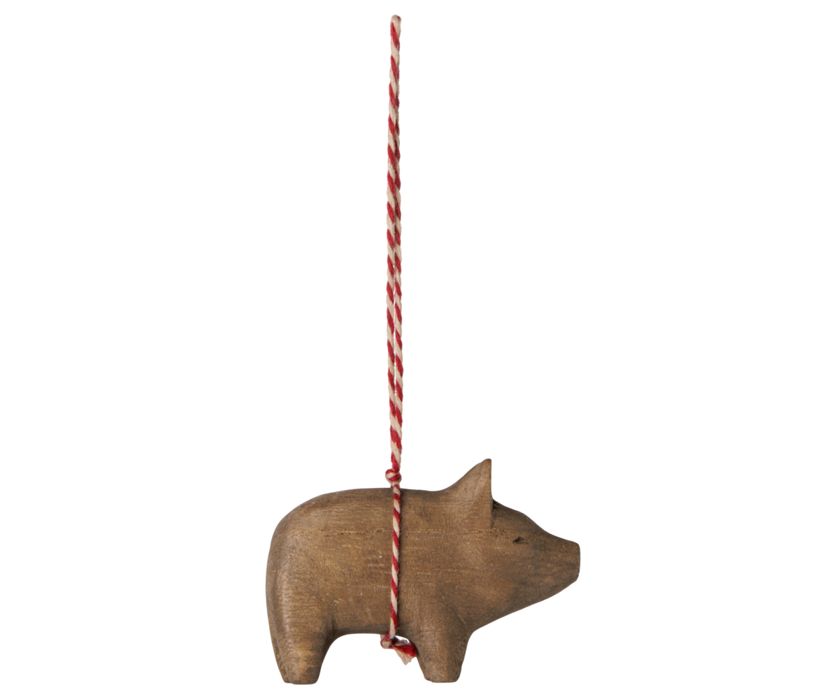 SCHWEIN Holzornament NATUR