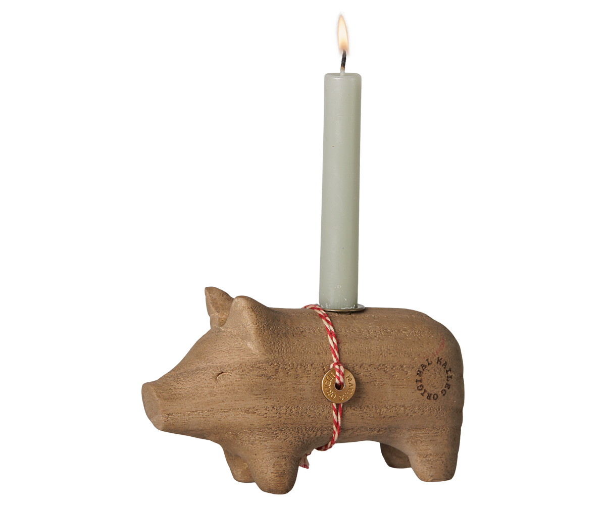 SCHWEIN Kerzenhalter  S  Natur
