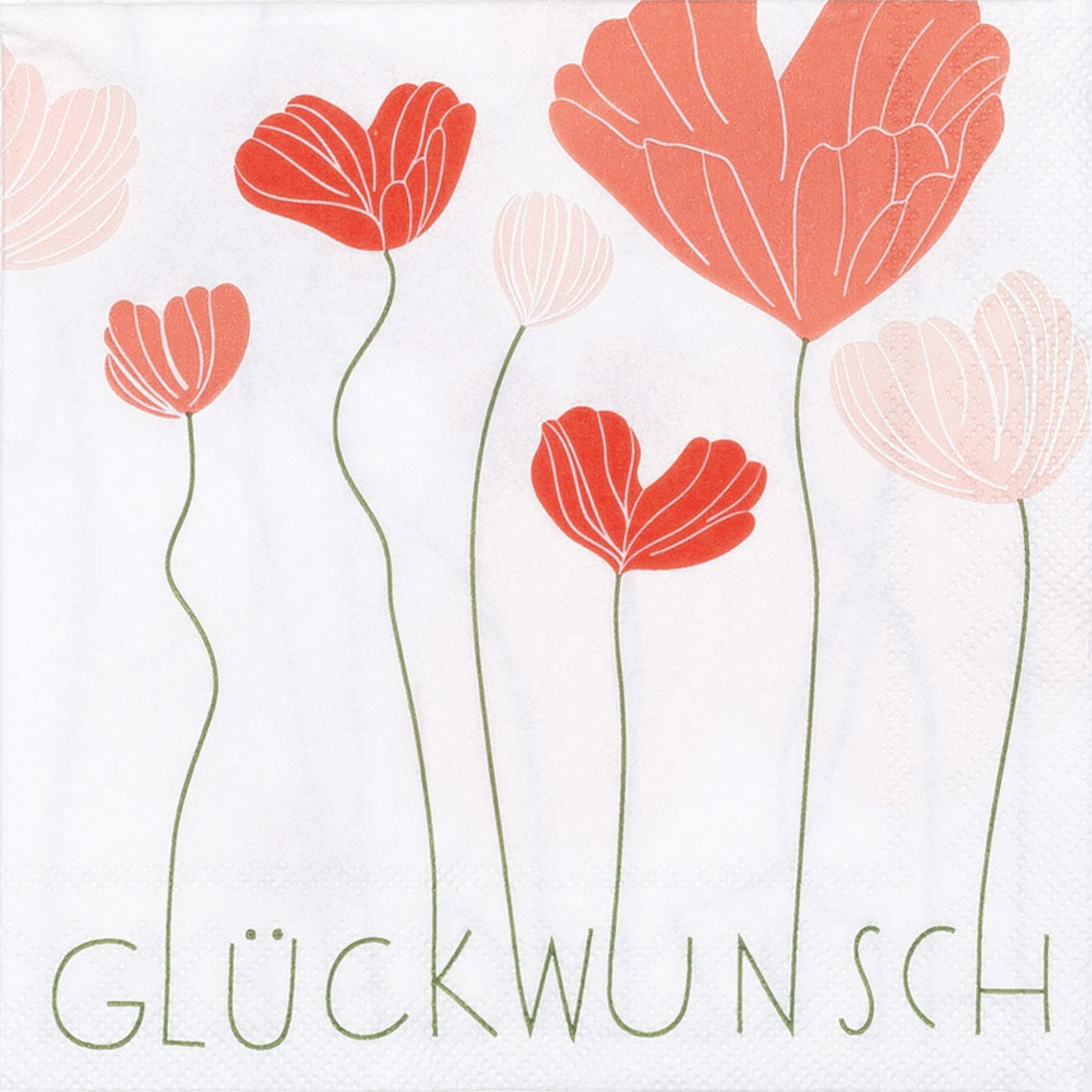 Cocktailservietten "Glückwunsch Herzblüten"