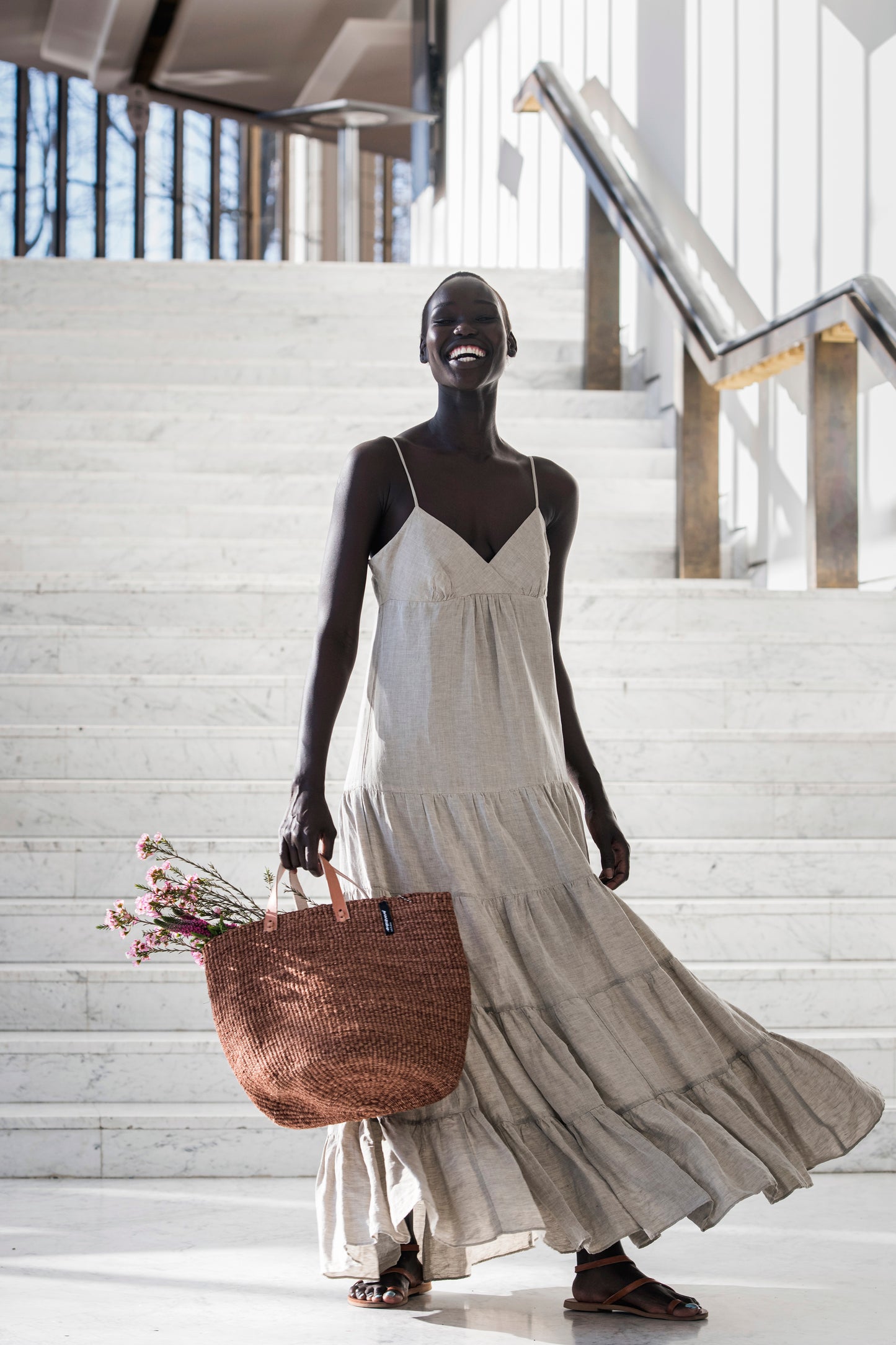 KIONDO Korbtasche Shopper DUNKELBRAUN M – Cucina-Laura