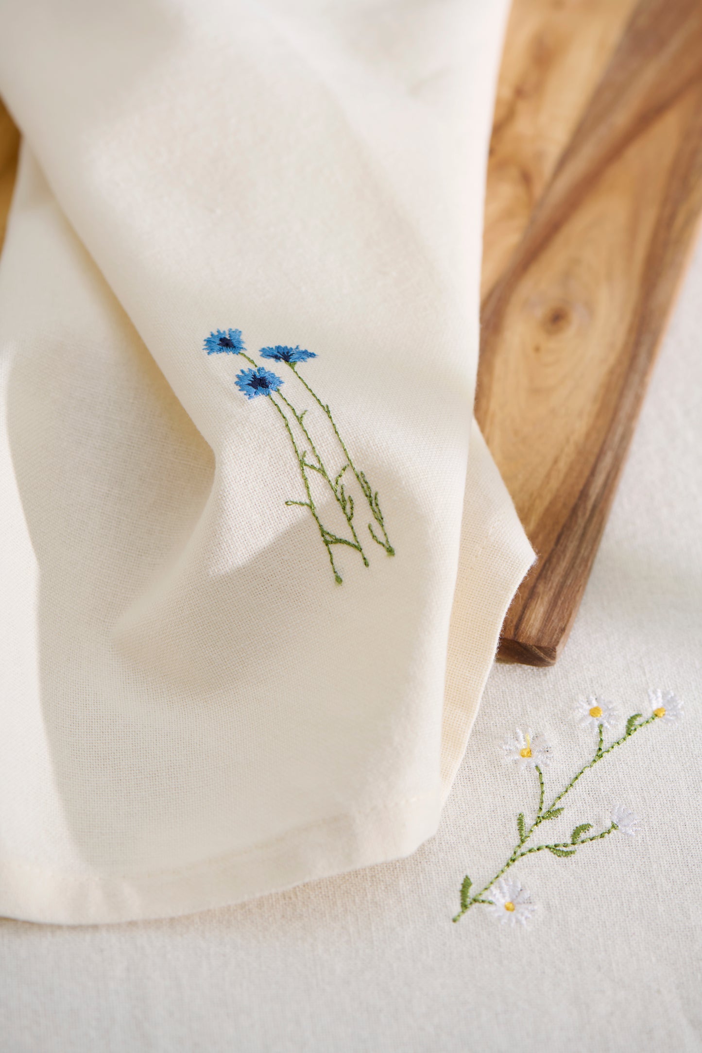 Stoff Serviette FLORA blaue Blume