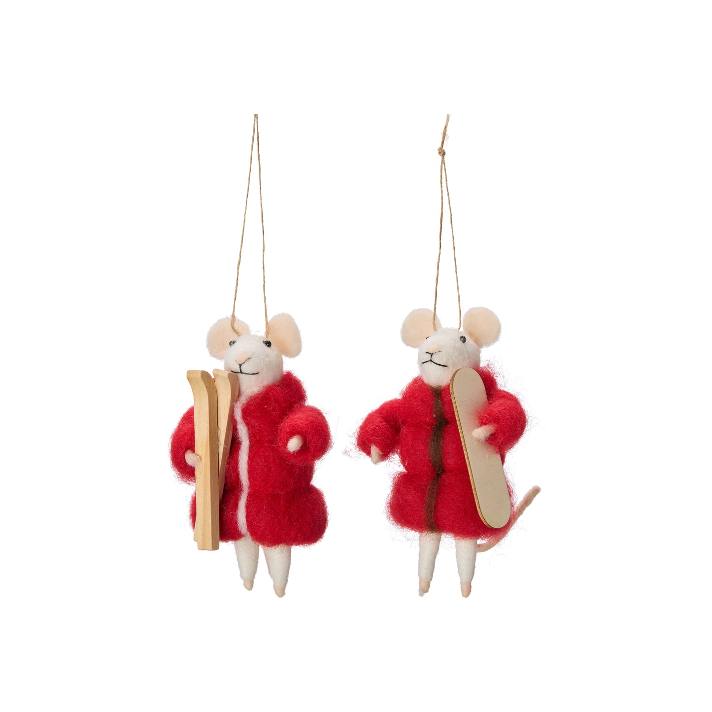 Filz Anhänger MAUS mit Snowboard