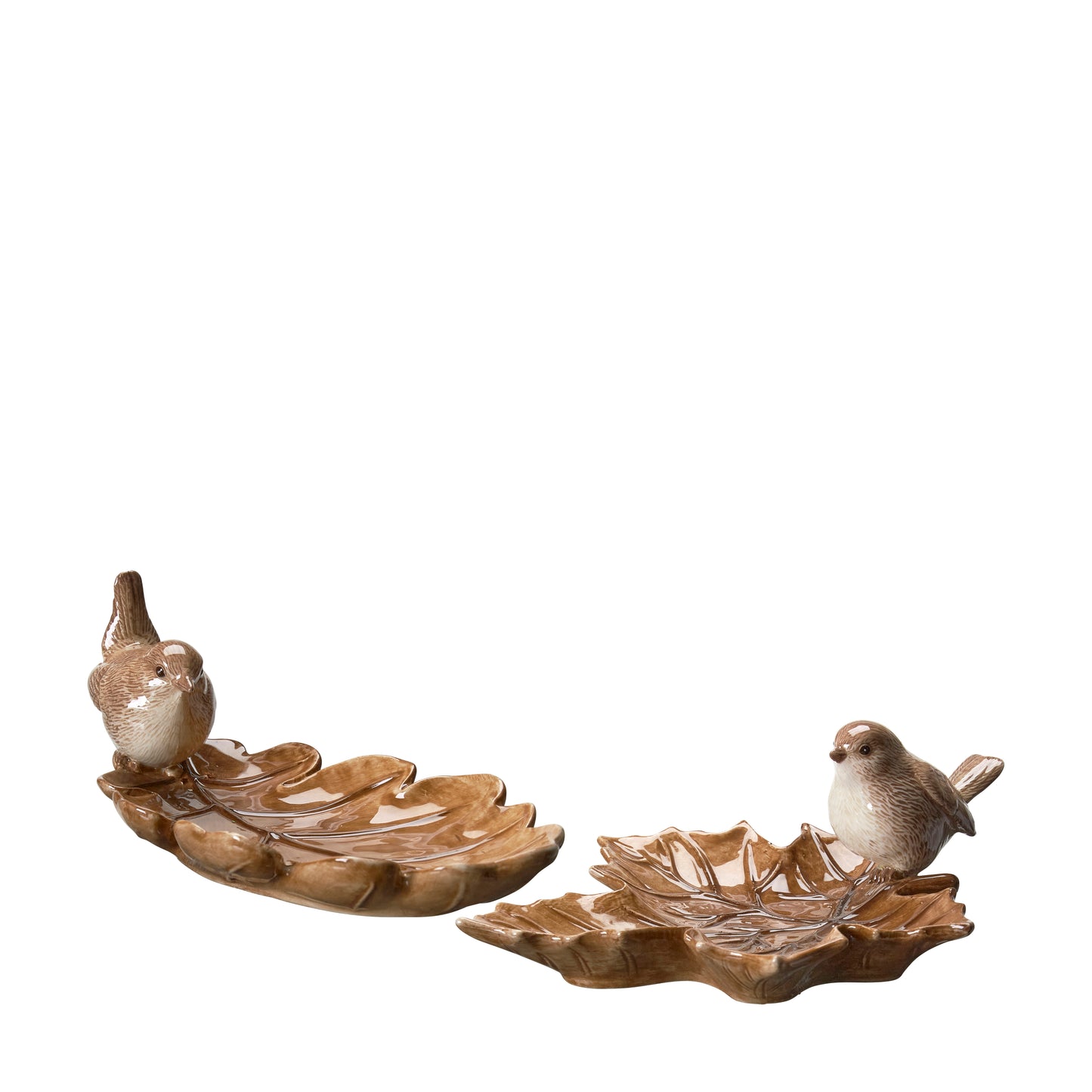 EICHENBLATT Teller m. Vogel