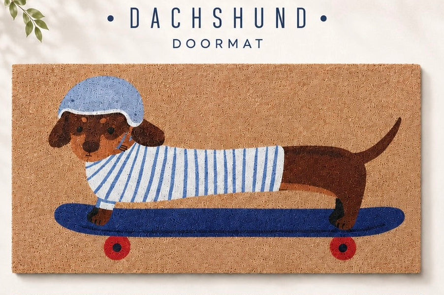 Rutschfeste Türmatte DACKEL 80 x 40 cm