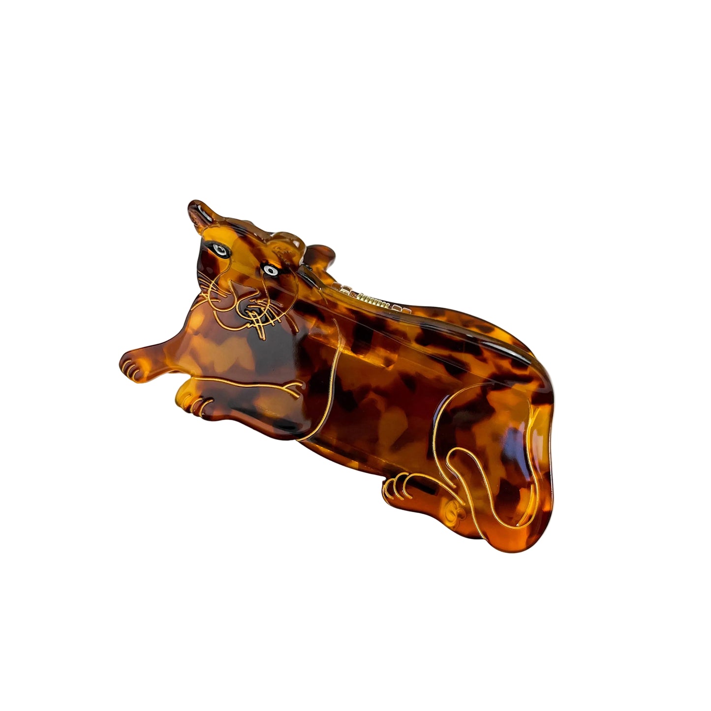 Haarklammer Leopard Coffee