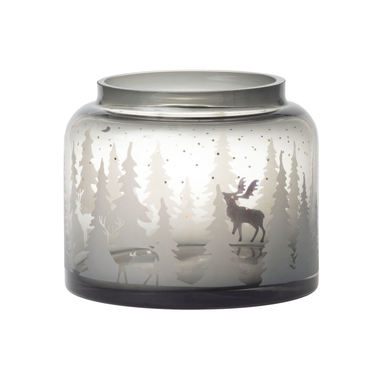 Wintervase Waldlandschaft D.19cm, H.15,5cm