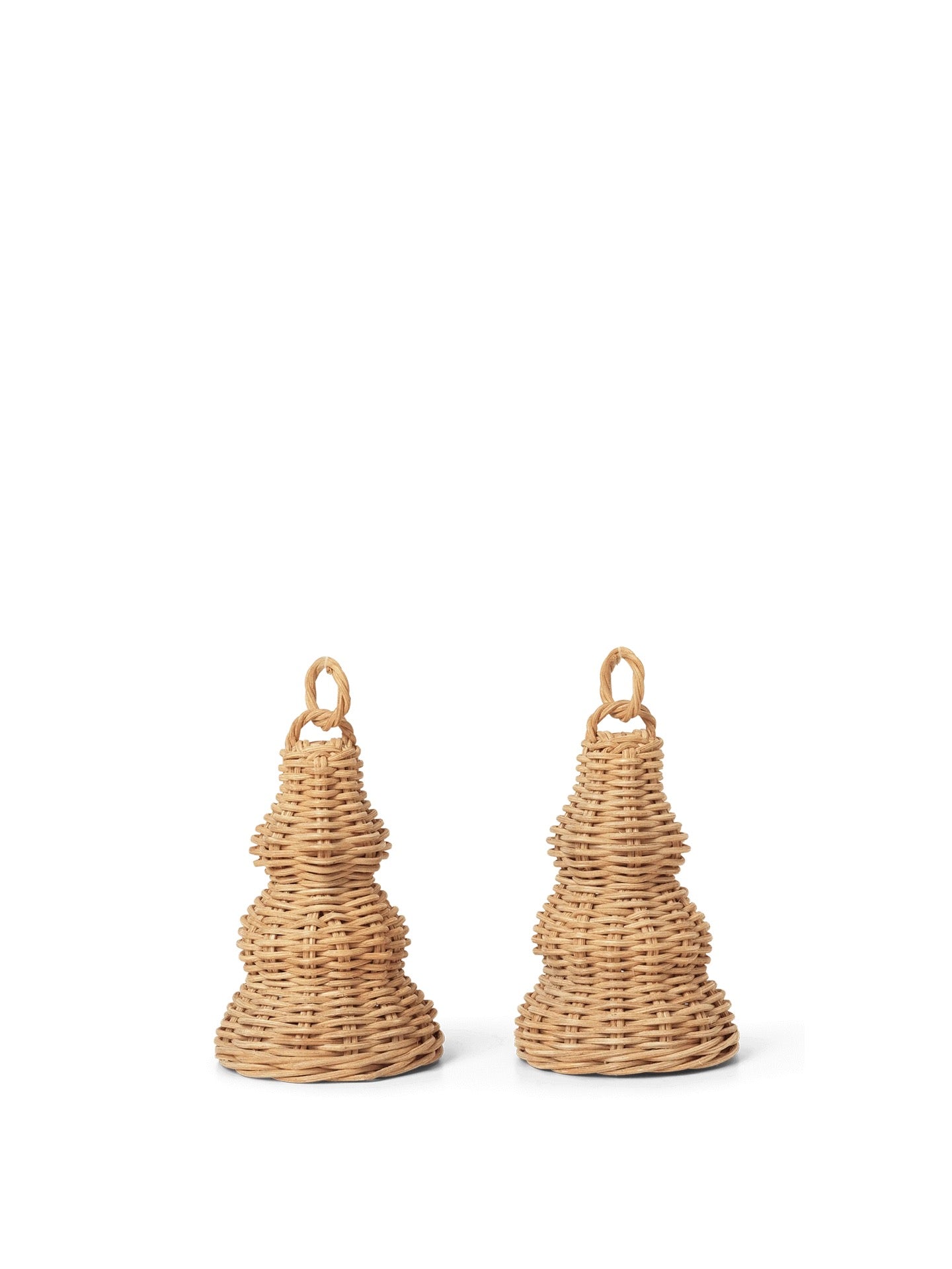 Geflochtene GLOCKEN Set ( 2 ) Rattan