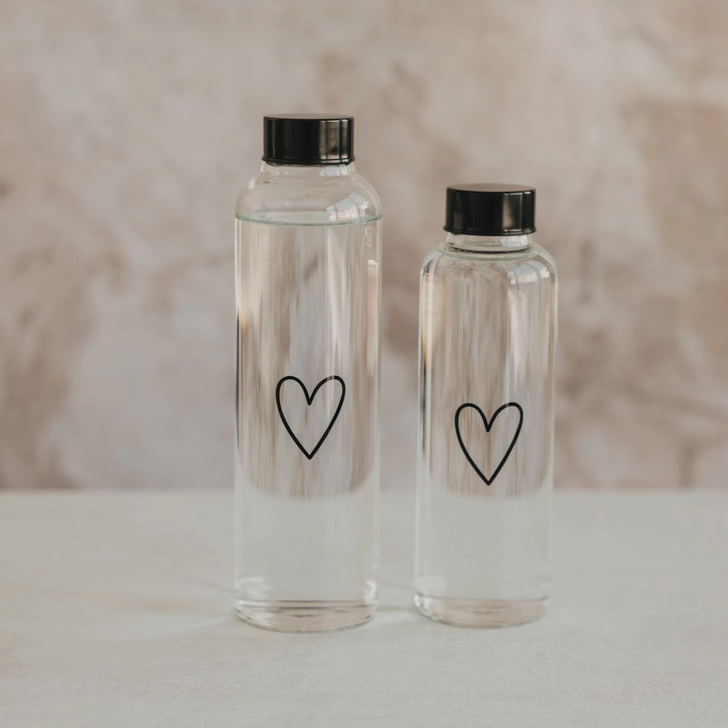 Trinkflasche HERZ Glas 750 ml