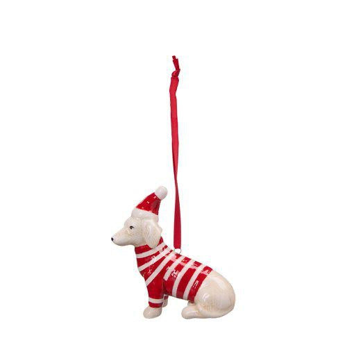 Anhänger HUND mit gestreiftem Pullover