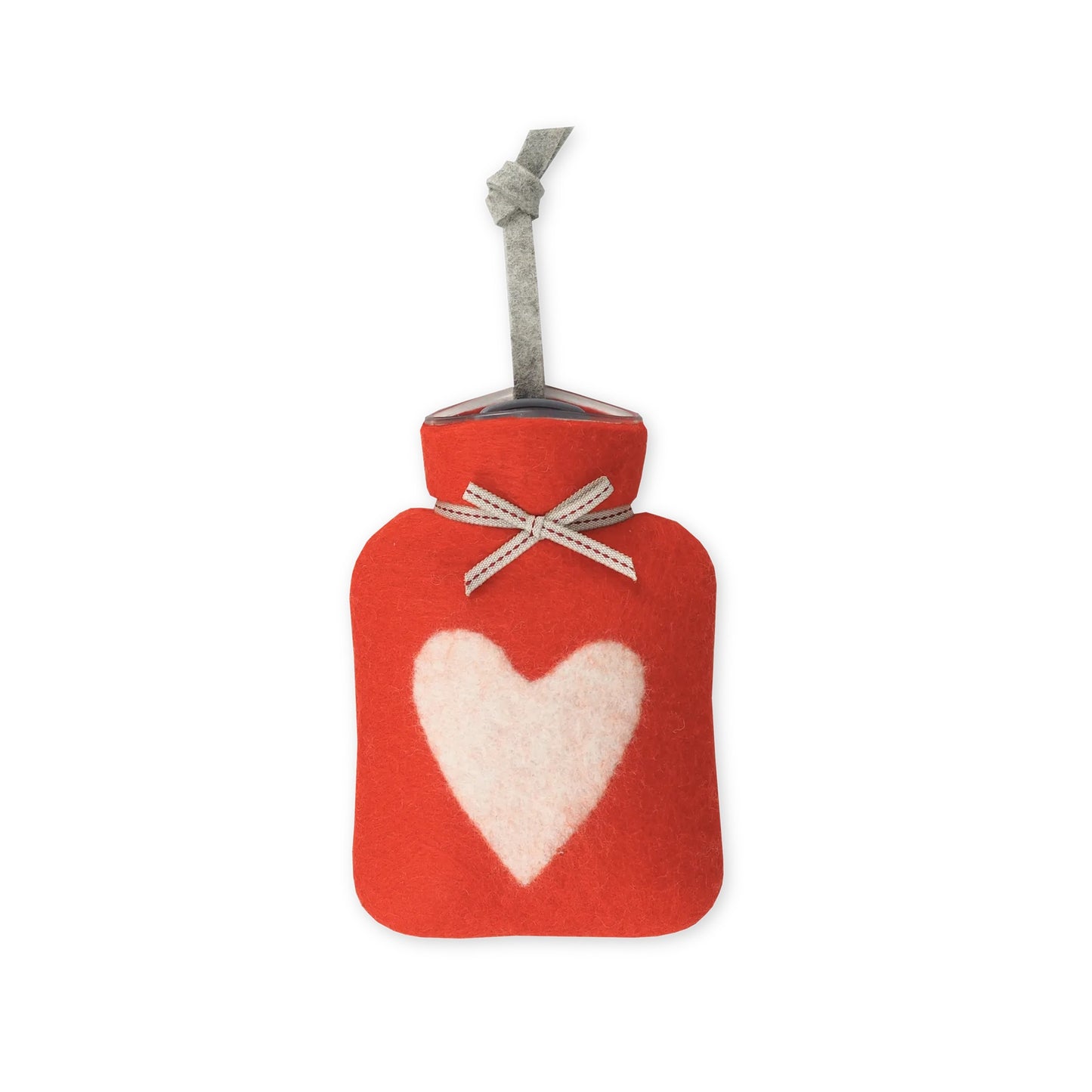 MINI Wärmflasche HERZ Rot/Weiß