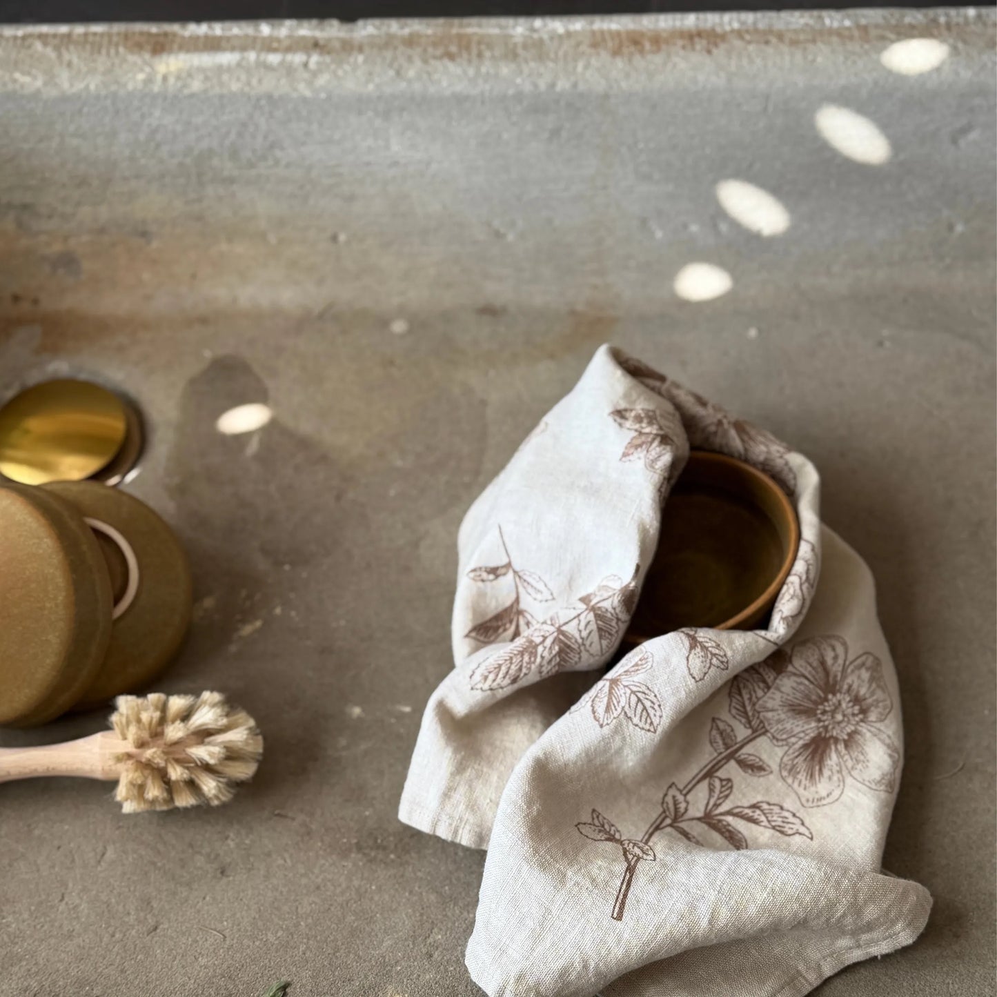 LEINEN Geschirrtuch WILD ROSE