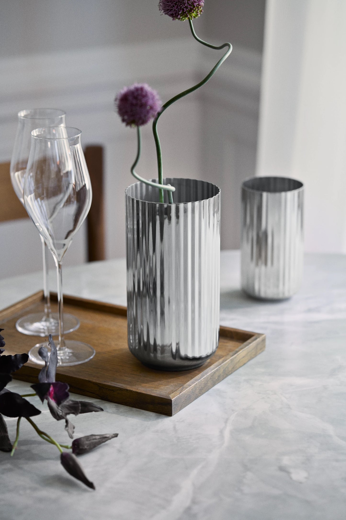 LYNBY Vase Edelstahl 20,5 cm / 1936
