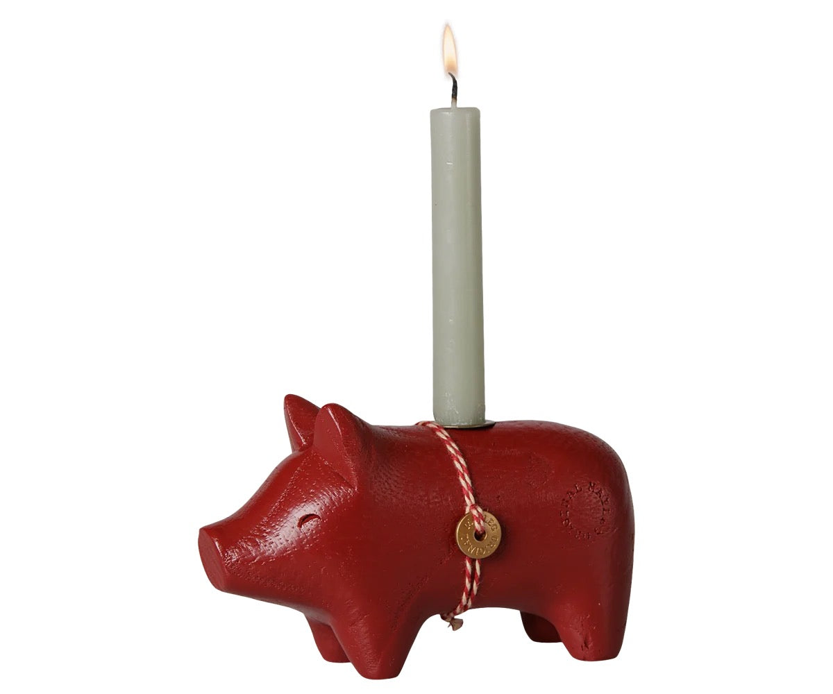 SCHWEIN Kerzenhalter S   Rot