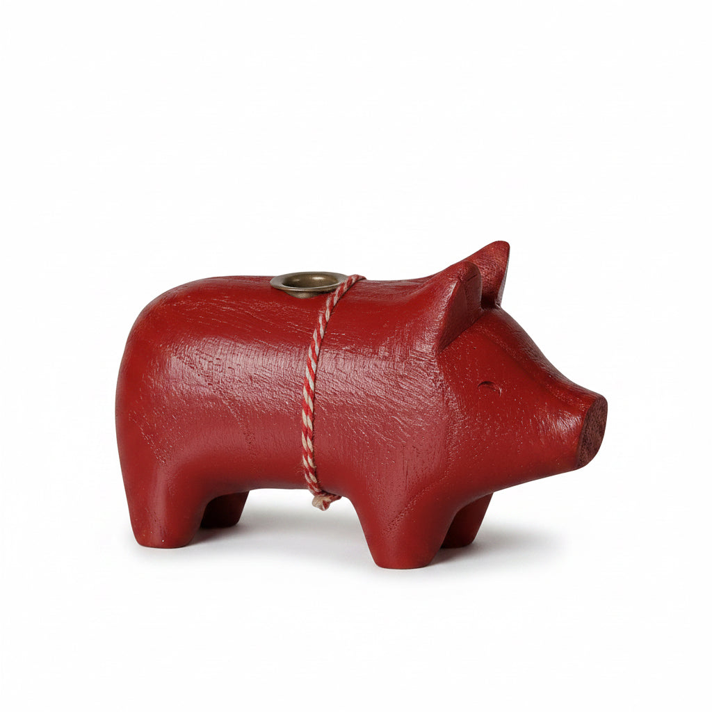 SCHWEIN Kerzenhalter S   Rot