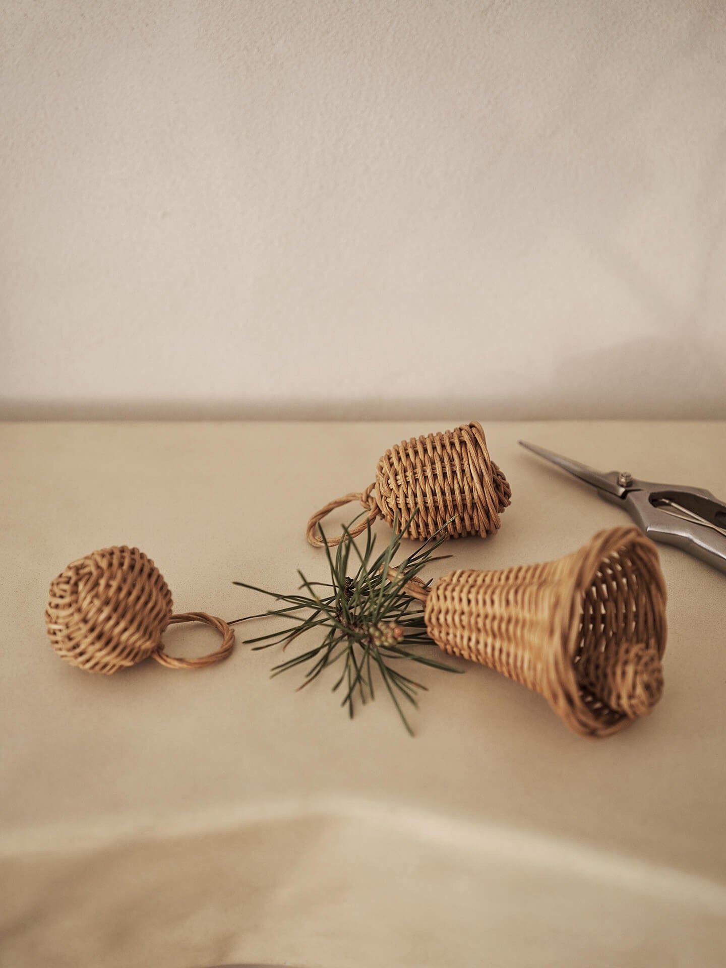 Geflochten GLOCKEN Set ( 3 ) Rattan
