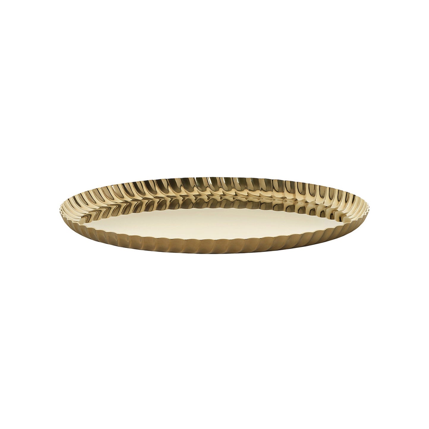 PLEATS Tablett Gold rund