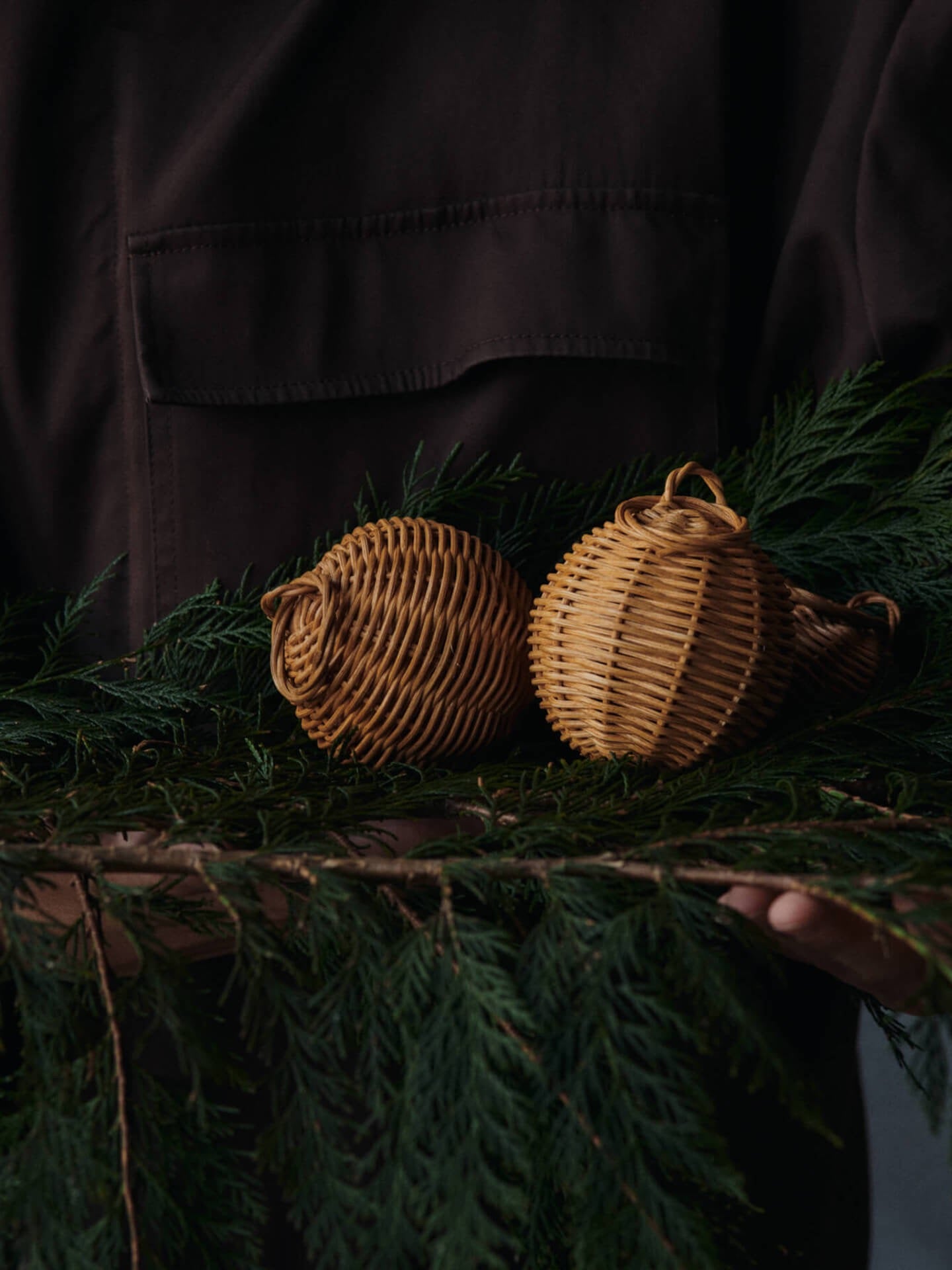 Geflochtene Kugeln Set ( 2 ) Rattan