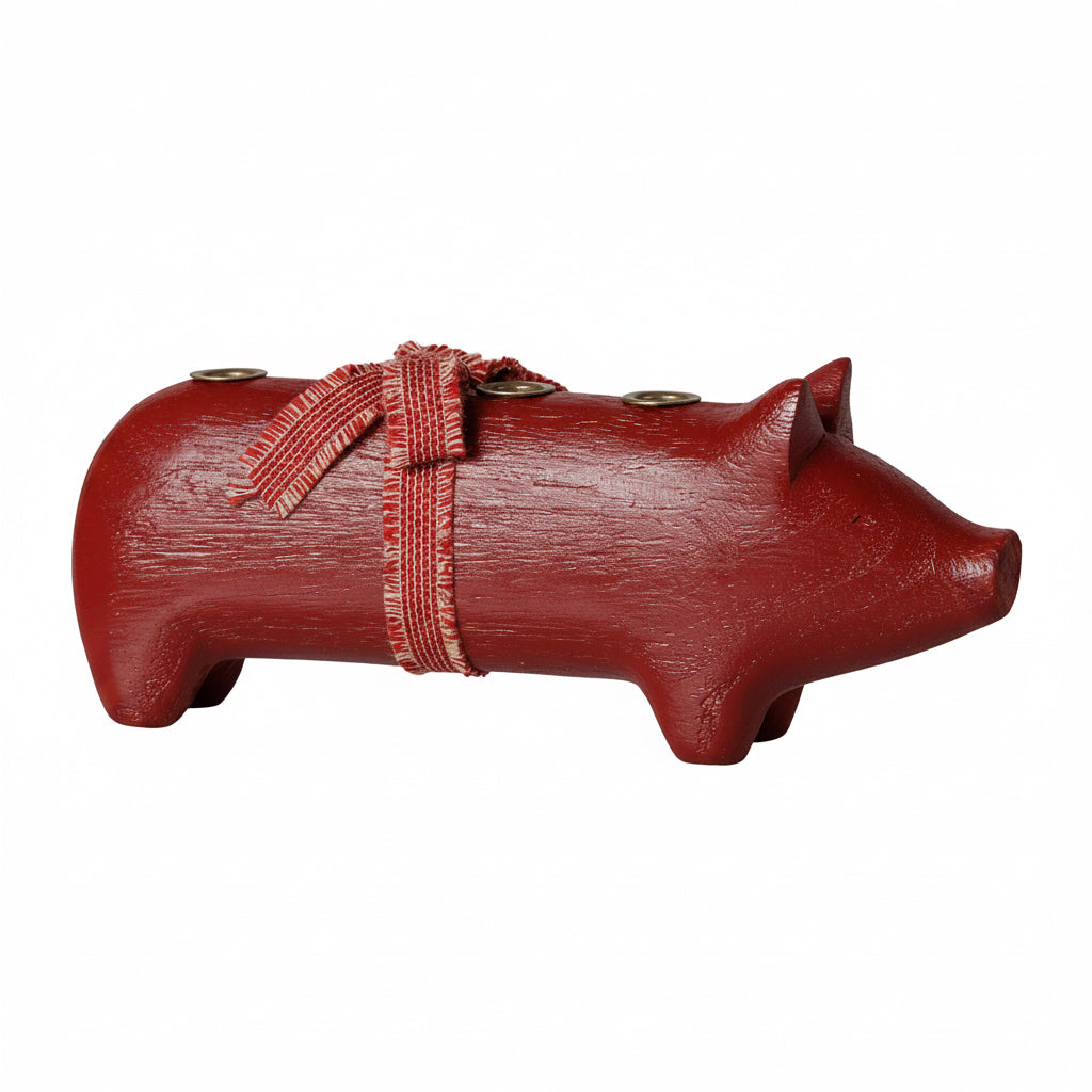 SCHWEIN Advent Kerzenhalter M Rot
