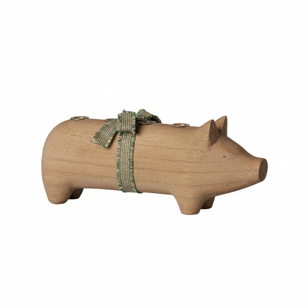 SCHWEIN Advent Kerzenhalter M Natur