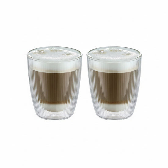 Doppelwandige Gläser Set 220 ml Geriffelt – Cucina-Laura