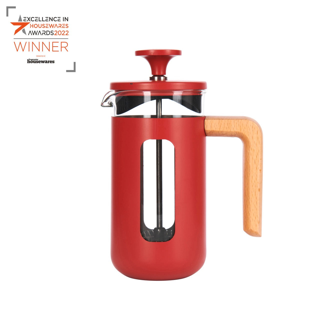 Cafetiere  ROT / Holz 3 er