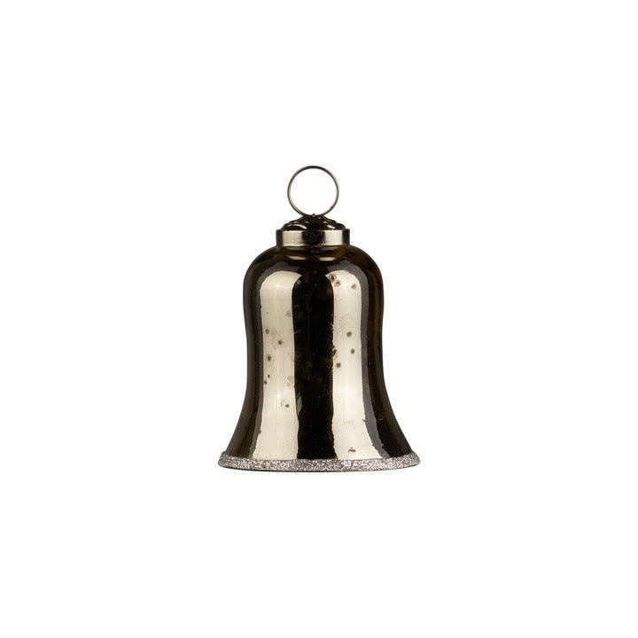 Glocke GLAS / Glitter  7,5 cm