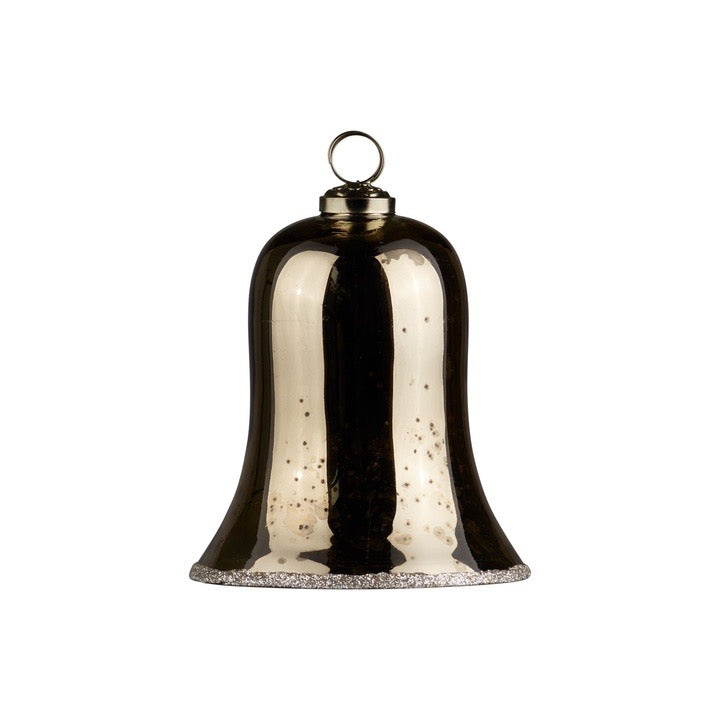 Glocke GLAS / Glitter 12 cm