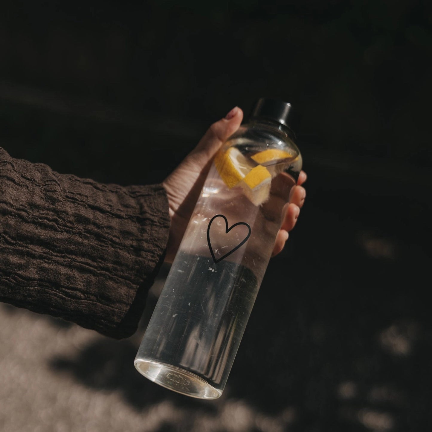 Trinkflasche HERZ Glas 750 ml
