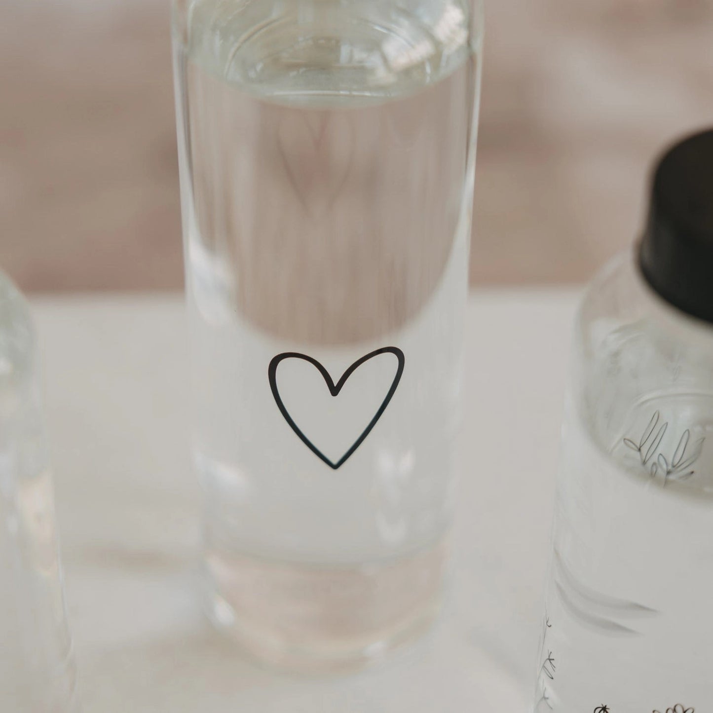 Trinkflasche HERZ Glas 750 ml