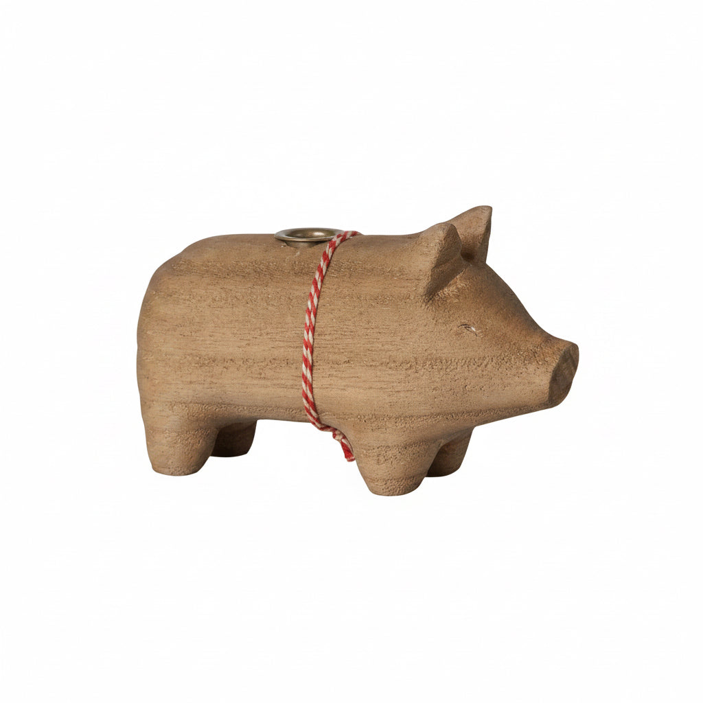 SCHWEIN Kerzenhalter  S  Natur