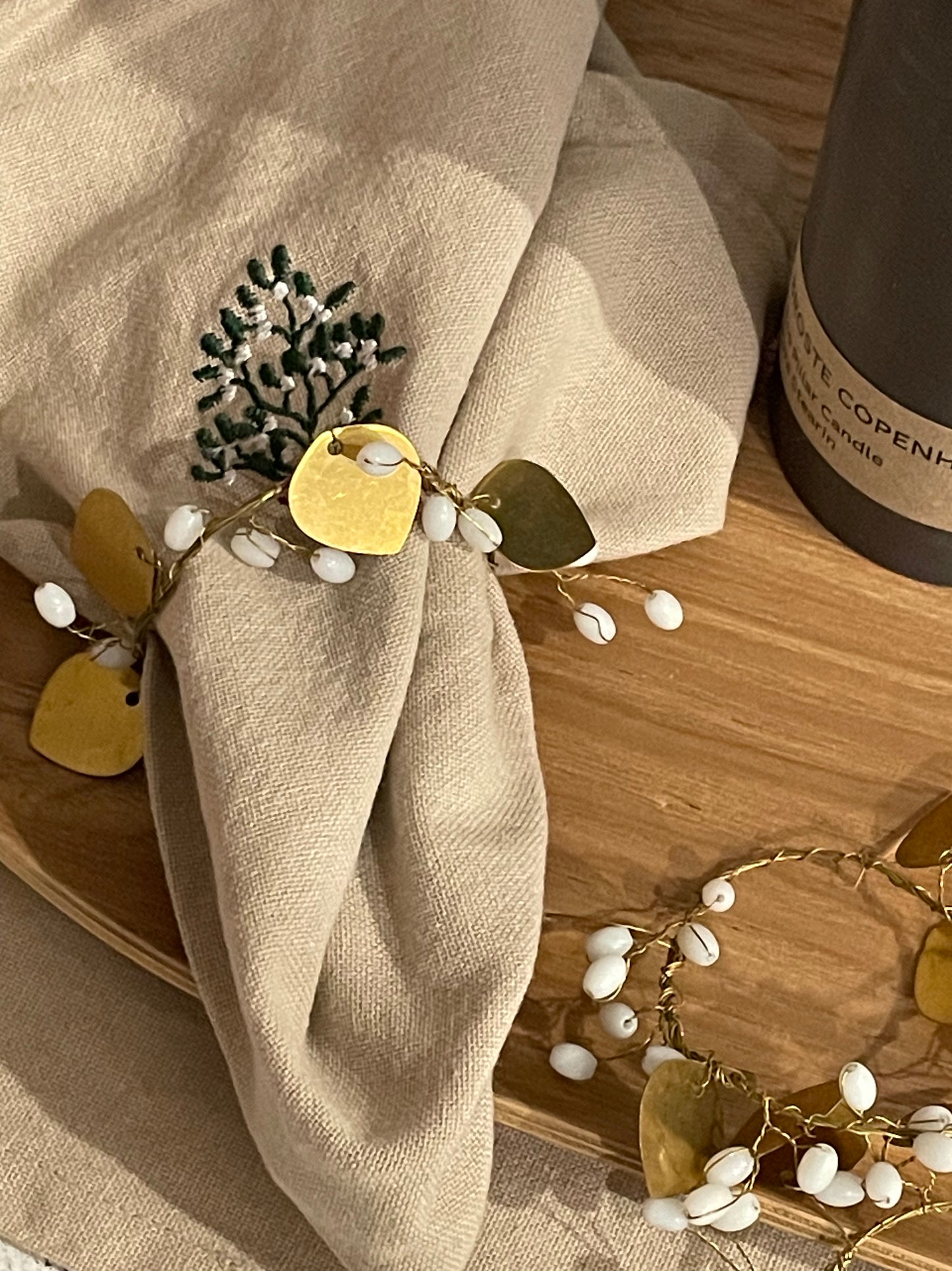 MINI Kranz Perlen / Messingplättchen