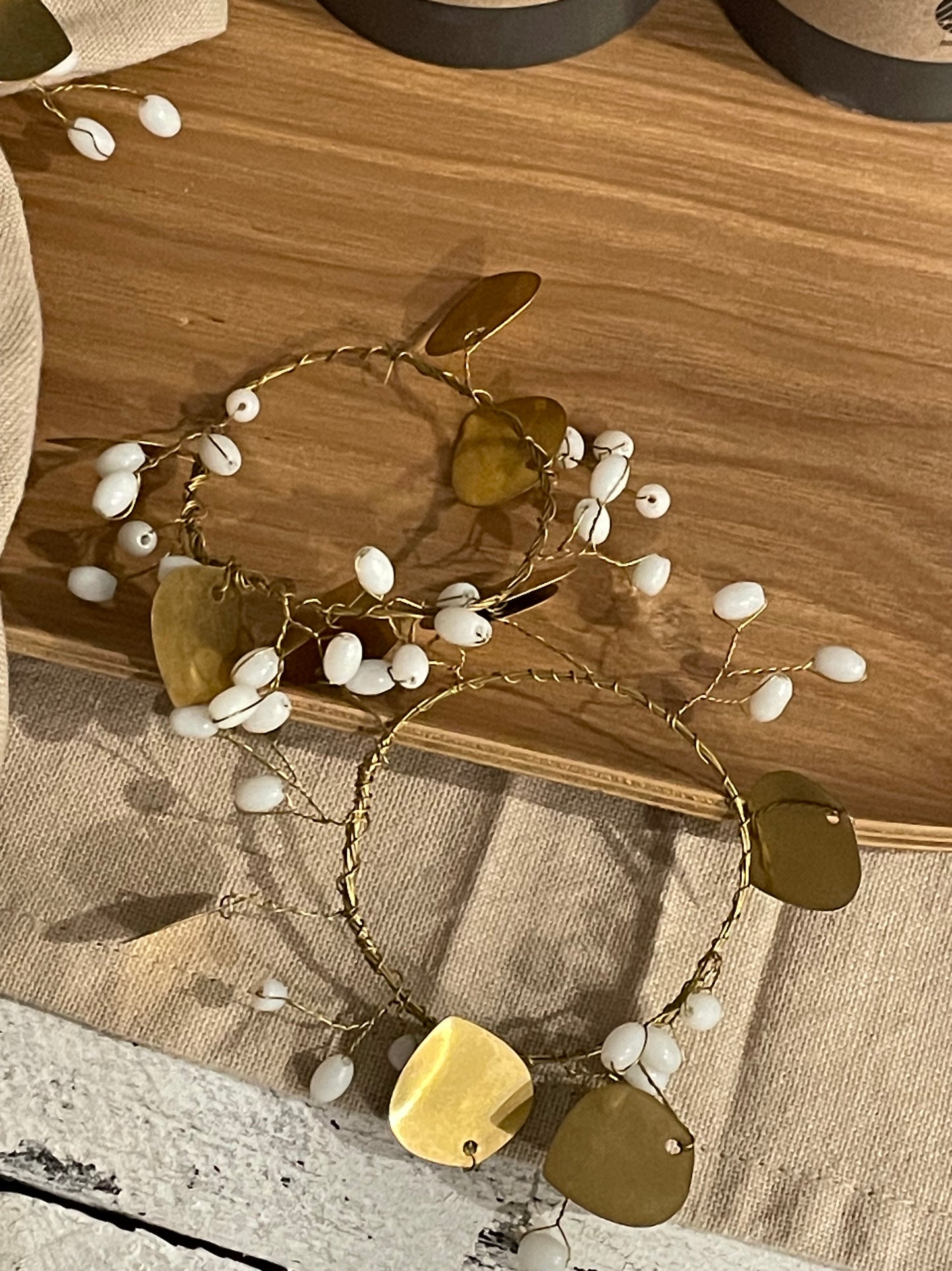 MINI Kranz Perlen / Messingplättchen