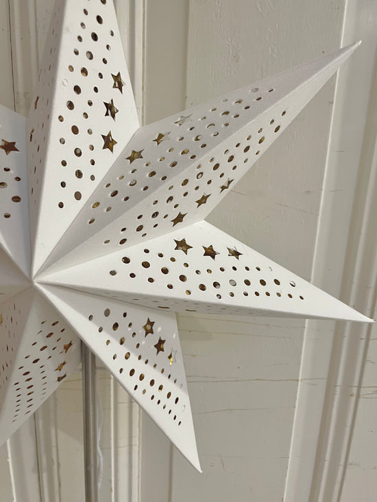 Leuchtstern SAMTPAPIER mit Ständer