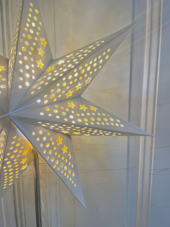 Leuchtstern SAMTPAPIER mit Ständer