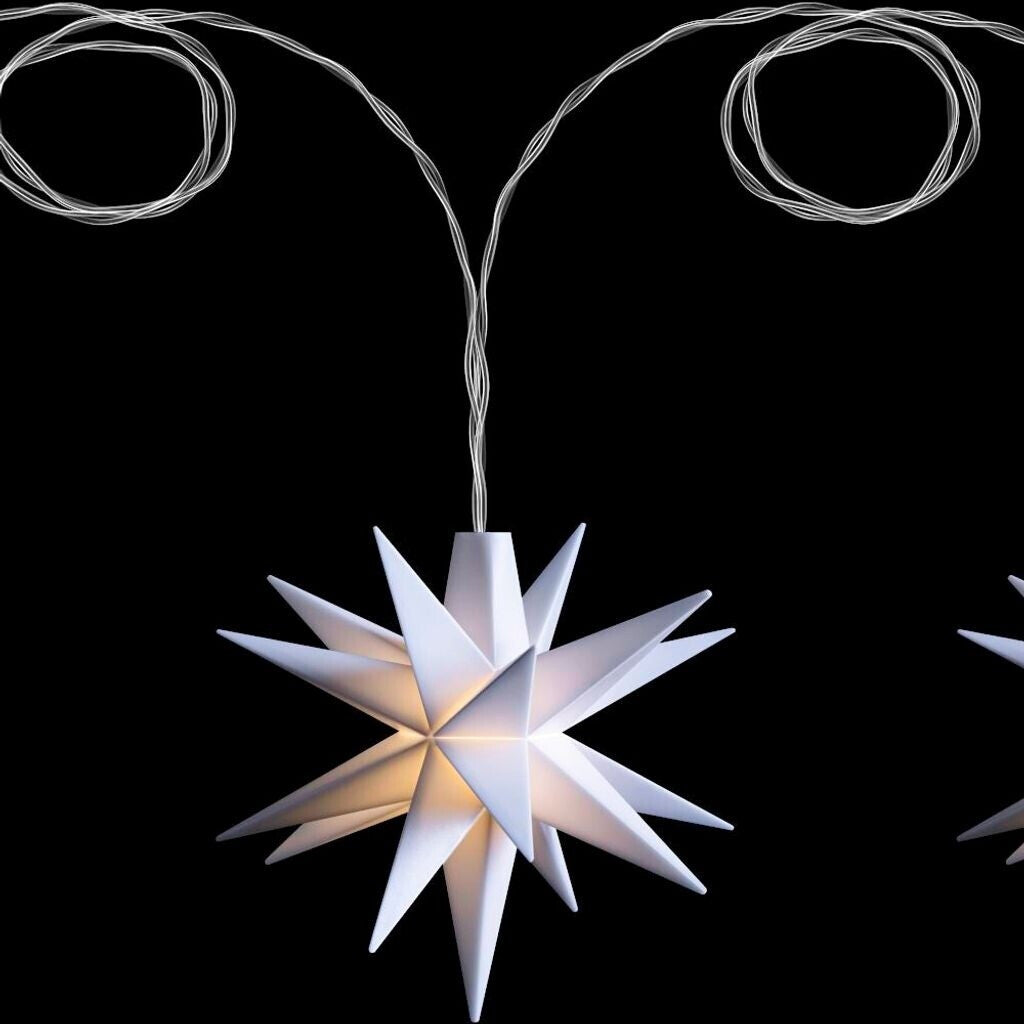 Sternenkette MINI Stern 12 cm WEIß ( 9 )