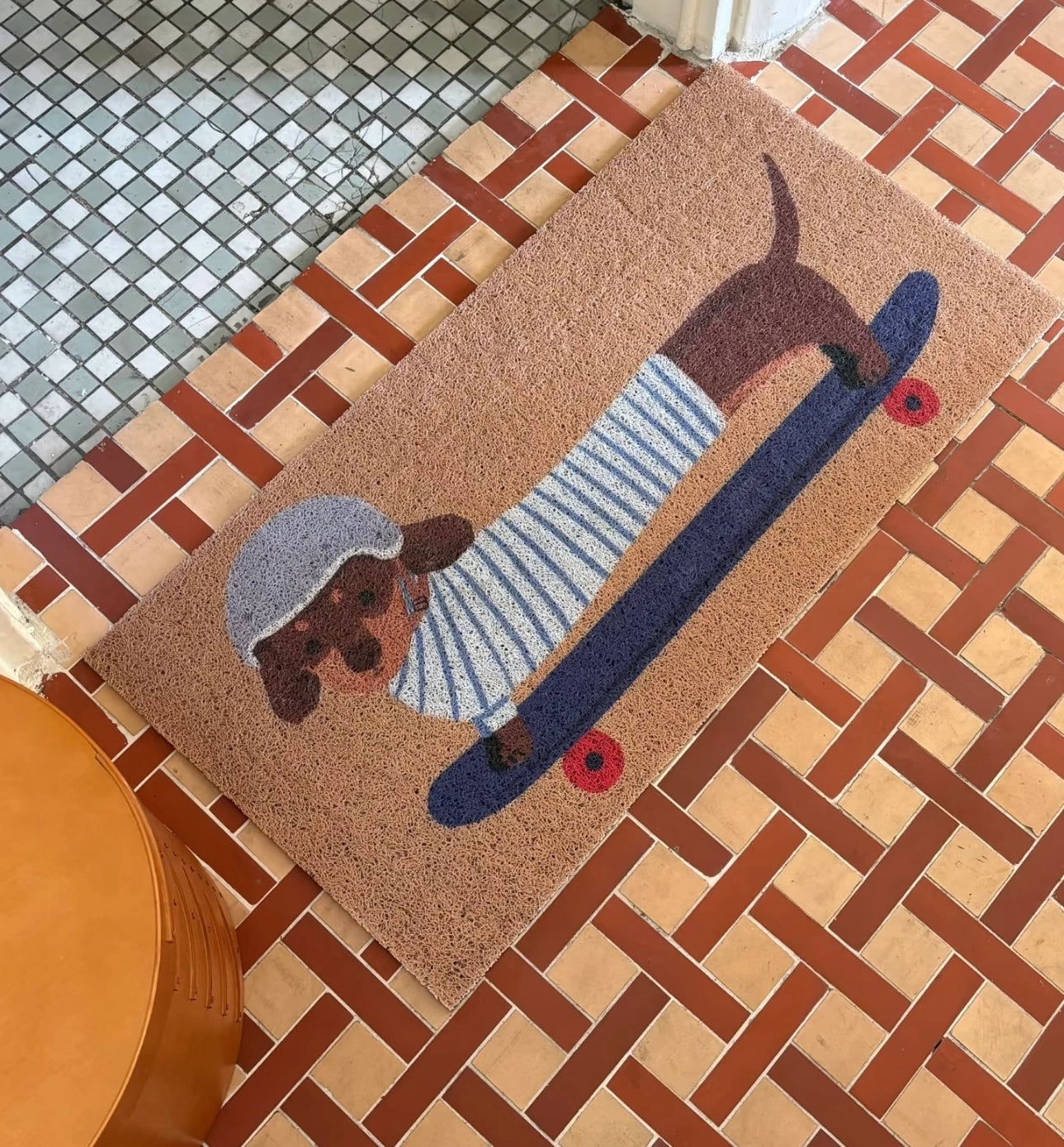 Rutschfeste Türmatte DACKEL 80 x 40 cm