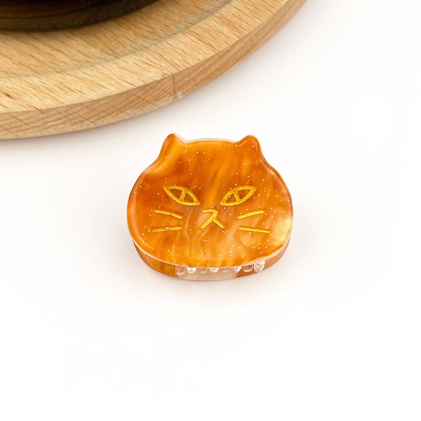 MINI Katze Haarklammer Orange
