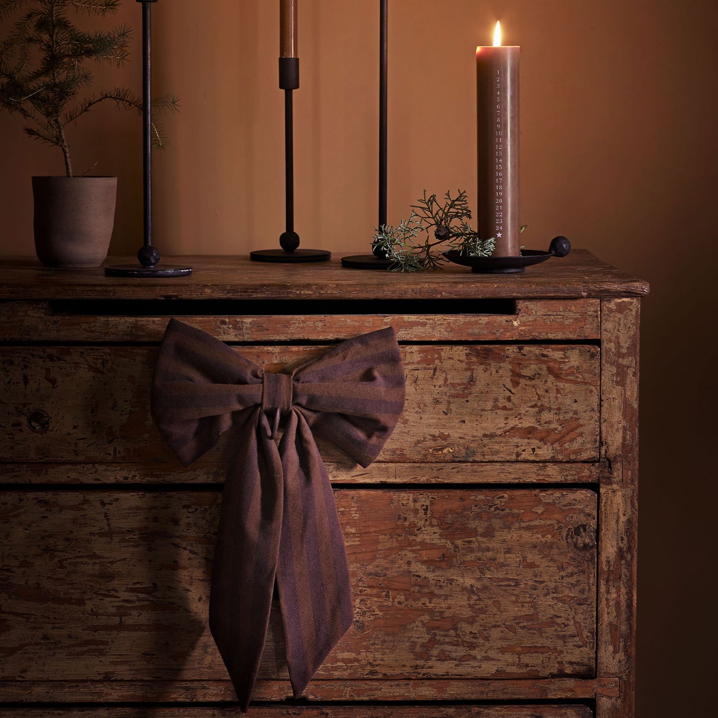 Schleife aus  recycelter Baumwolle braun