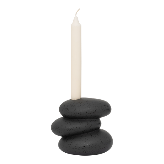 Urban Nature Culture candle holder Pebbles black