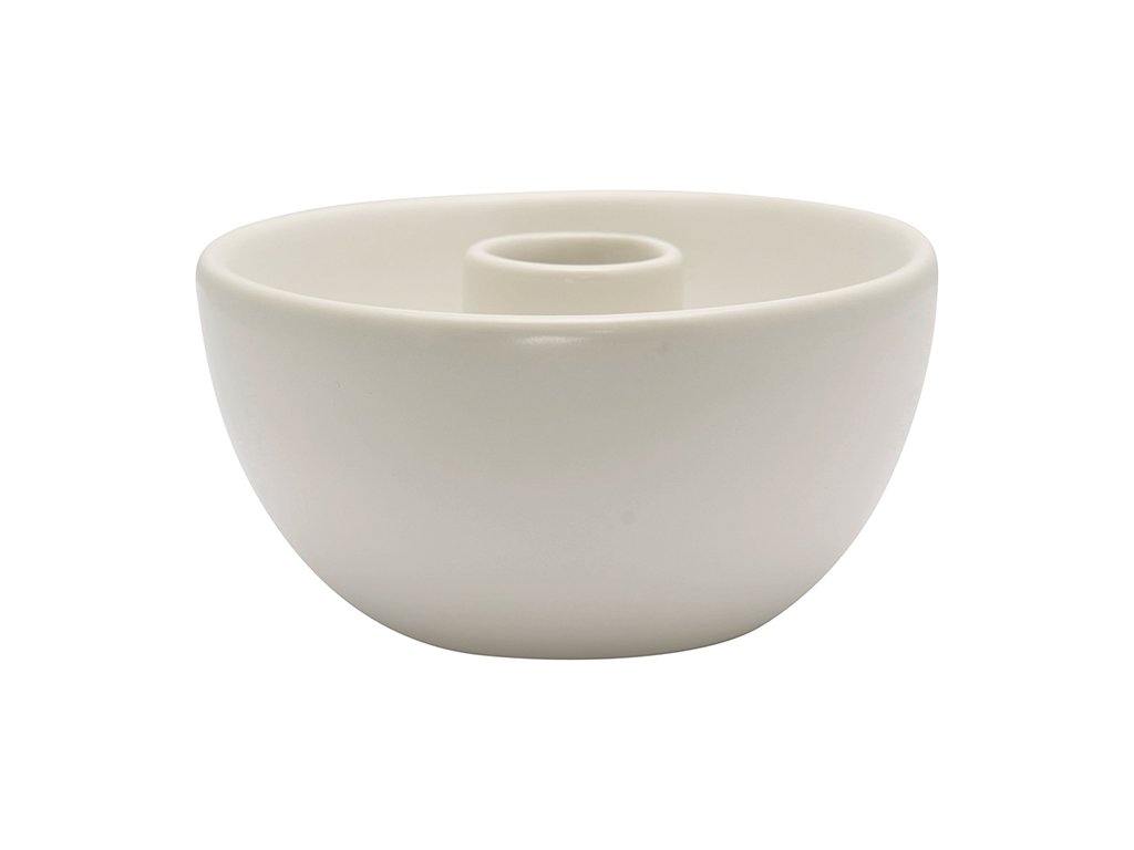 Ceramic Candle holder white small round - Cucina-Laura