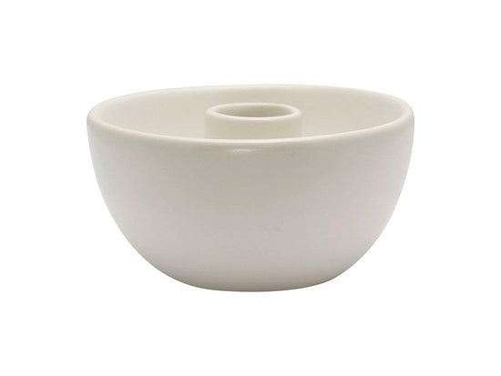 Ceramic Candle holder white small round - Cucina-Laura