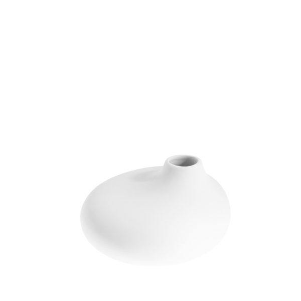 Laden Sie das Bild in den Galerie-Viewer, KällaSmall white low ceramic vase - Cucina-Laura
