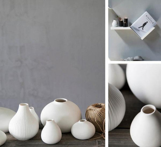Laden Sie das Bild in den Galerie-Viewer, KällaSmall white tall ceramic vase - Cucina-Laura
